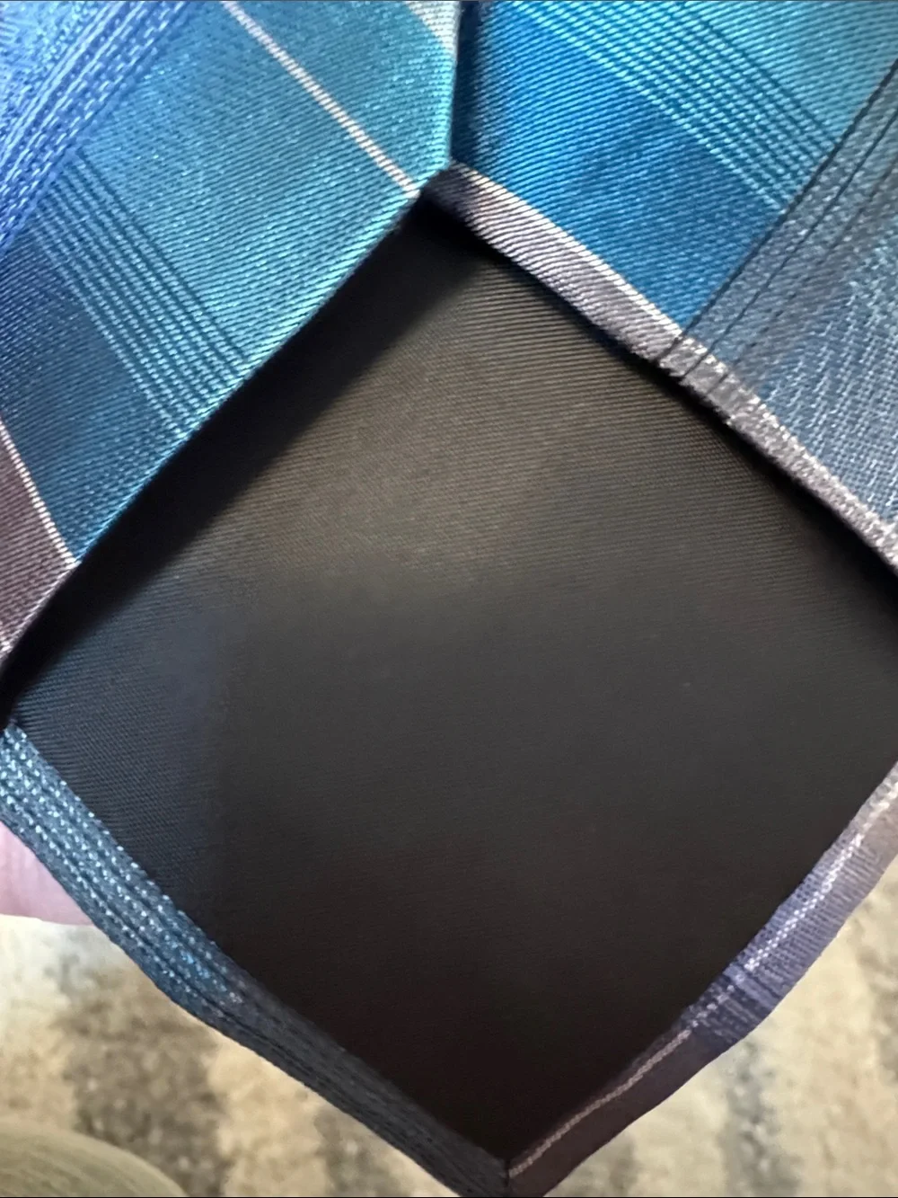 Van Heusen Blue Plaid Silk-Feel Tie